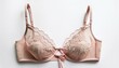 © swan - Delicate blush-pink lace bra. Soft, romantic lingerie.