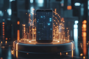 Wall Mural - futuristic smartphone display technology