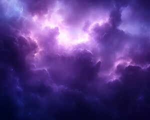 purple stormy sky with lightning.