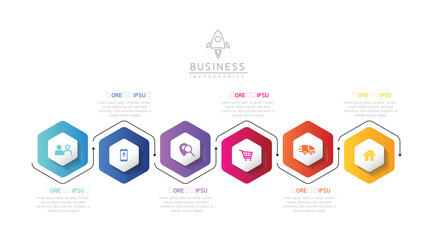 Wall Mural - vector business presentation connecting steps infographic template