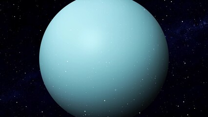 Wall Mural - 3d uranus planet zoom out on space with star