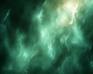 Wall Mural - teal and gold abstract nebula swirls.
