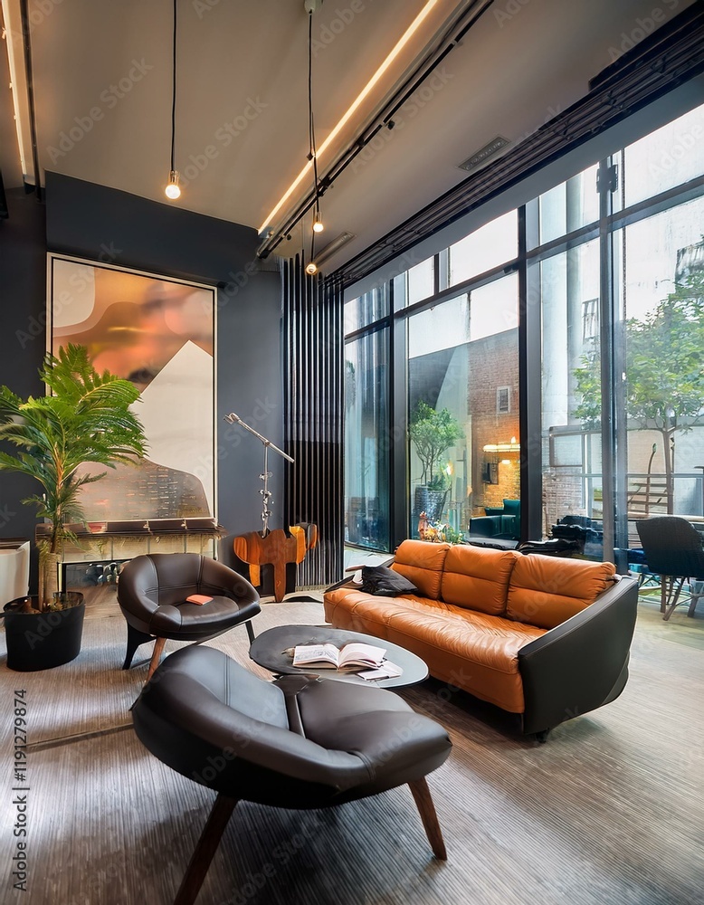 Generated image A modern office space with an open floor plan ...
