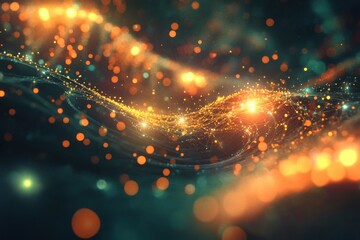 Leinwandbilder - Viruses attacking healthy cells with vibrant energy and movement in a dynamic biological environment. Generative AI