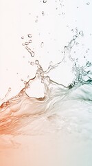 Poster - Dynamic water splashing, creating ripples and drops on a gradient background, capturing the fluidity and motion of liquid in an artistic and visually appealing way