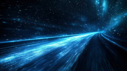 Wall Mural - luminous highway through the cosmos abstract space travel concept