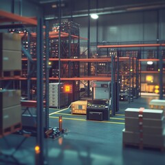Aufkleber - Advanced warehouse security solutions featuring biometric technology industrial setting interior view safety concept