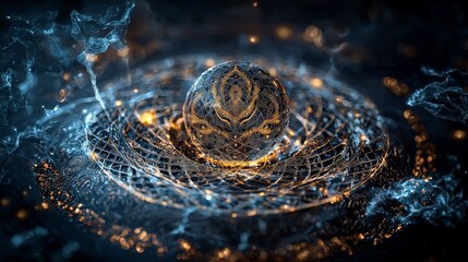 Aufkleber - Abstract digital art of cosmic energy dynamic visualization of spiritual realms for a vibrant enlightenment experience