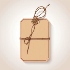 A blank brown cardboard price tag with string