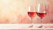 © Khelga Volkova - Two glasses of rosé wine against a soft pink background