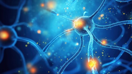 Leinwandbilder - Visual representation of antibodies targeting and attacking glowing viruses under microscopic conditions. Generative AI