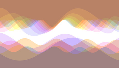 Wall Mural - abstract background with transparent overlapping waves with horizontal mirror reflection effect. dyn