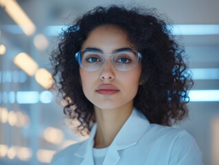 Aufkleber - Female Scientist in Laboratory Setting with Focus on Modern Medical Research
