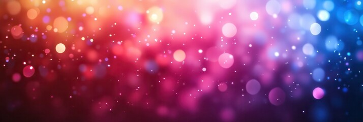 Canvas Print - vibrant bokeh lights with colorful gradient background