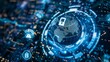 © Usama - Holographic globe surrounded by Zero Trust icons symbolizing global cybersecurity and access policies