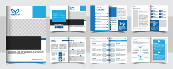 medical brochure template, Healthcare annual report, Hospital business profile template layout a4 size 
