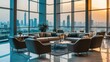 © Penatic Studio - Luxurious Lounge Overlooking City Skyline at Sunset