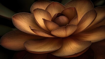 Wall Mural - Close-Up of a Blooming Flower with Soft Lighting and Dark Background