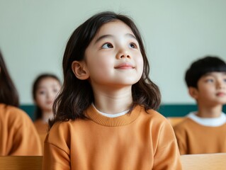 Poster - Engaged Young Students in Modern Classroom Setting with Interactive Learning Tools