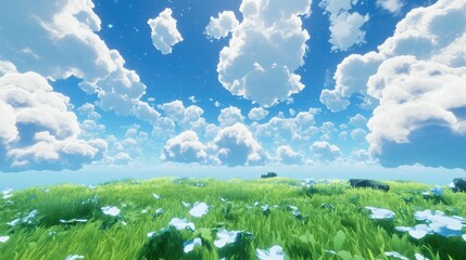 Wall Mural - a peaceful sky with soft, scattered clouds creating a dreamy and relaxing scene.