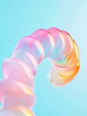 Aufkleber - Abstract Pastel Spiral Fluid Design on Blue