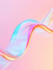 Aufkleber - Pastel Wave Light Art Abstract Financial Graph on Gradient Background