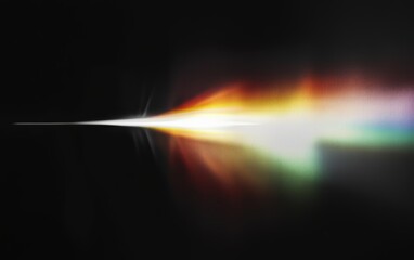 Wall Mural - radiant light spectrum over black background with lens flare effects in high detail