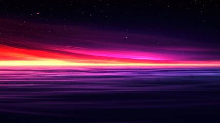 Wall Mural - Background Wallpaper Vibrant Sunset Sky Over a Dark Purple Ocean