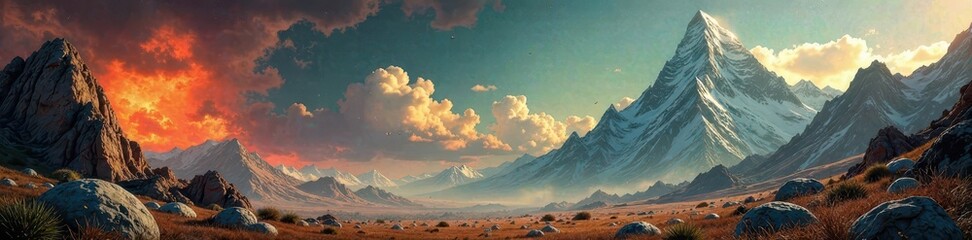 Wall Mural - Aged, faded posters depicting fantastical worlds, design, cosmos
