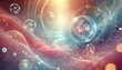 © Oxy Maru - Dreamlike futuristic background with floating holographic orbs, radiant pastel hues, and a soft glowing mist sleek effect. Generative AI