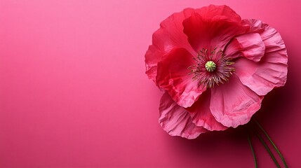 Sticker - Bright pink poppy flower arranged elegantly against a vibrant background