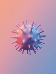 Aufkleber - Graphical representation of a virus in minimalistic design with soft gradients showcasing modern digital art. Generative AI