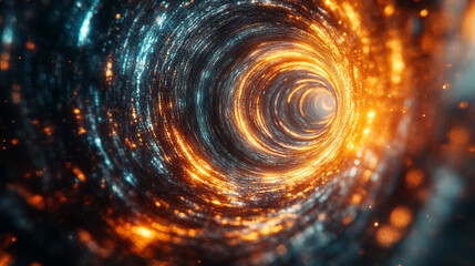 Wall Mural - colorful vortex energy creates a cosmic spiral of swirling, multicolor waves, an abstract explosion 