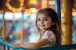 © luismolinero - Little happy caucasian girl in a theme park