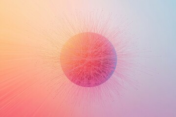 Fototapete - Graphical representation of a virus with minimalistic design in vibrant pastel colors. Generative AI