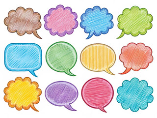 Wall Mural - set of colorful speech bubbles