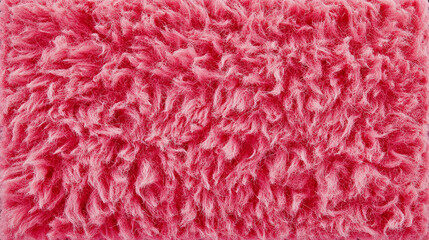 Wall Mural - A soft, textured pink fur surface viewed from above, featuring a smooth sheepskin pattern, creating a sense of warmth, comfort, and coziness with its luxurious wool texture and delicate shaggy appeara