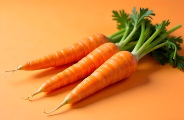 carrot close-up on a light orange background