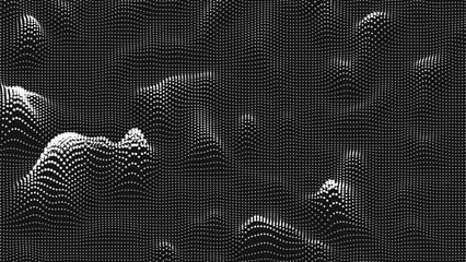 Wall Mural - point wave bump texture. abstract dot background. technological cyberspace background.