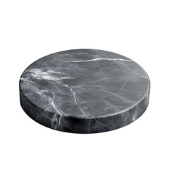 Wall Mural - round. flat. black marble surface with subtle white veining. showcasing a polished finish it serves as a versatile design element. suitable for use as a tabletop. display base. or decorative piece in