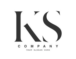 Wall Mural - KS logo design. Initial letter k and s serif font style. Creative classic company name typography. Trendy logotype or identity.