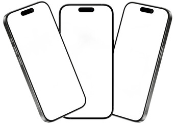Wall Mural - smart phones isolated on empty background for making mockup and advertising premium png photo