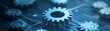 © pornthip - Blue and black abstract background with a gear wheel, symbol of technology, industry, innovation
