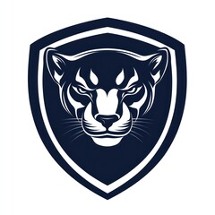 Wall Mural - Cougar head shield logo, strong, fierce, mascot, team emblem