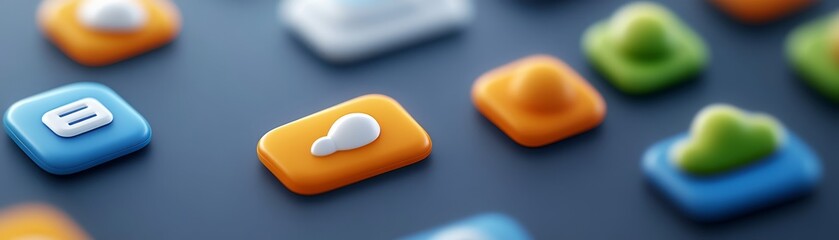 Colorful app icons showcase, a vibrant display of modern mobile interface design for enhanced user experience