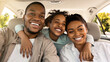 © Prostock-studio - Cheerful Black Family Embracing Sitting In New Car Driving And Enjoying Road Trip On Summer Vacation. Parents And Daughter Posing In Auto. Automobile Rent And Purchase, Transportation Concept