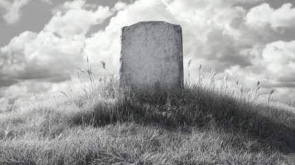 Canvas Print - Blank Gravestone gravestone tombstone outdoor background 