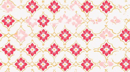 Canvas Print - Pink and red floral pattern background texture