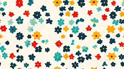Canvas Print - Colorful floral pattern, textile design, background texture