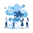 © Mahmud - Teamwork Concept with Puzzle Pieces and Collaboration Icons